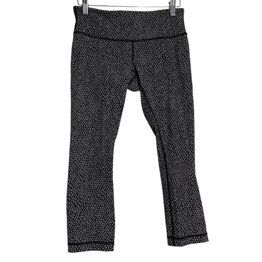 Lululemon Wunder Under Crop III Scatter Star Arctic Grey Black Sz6
